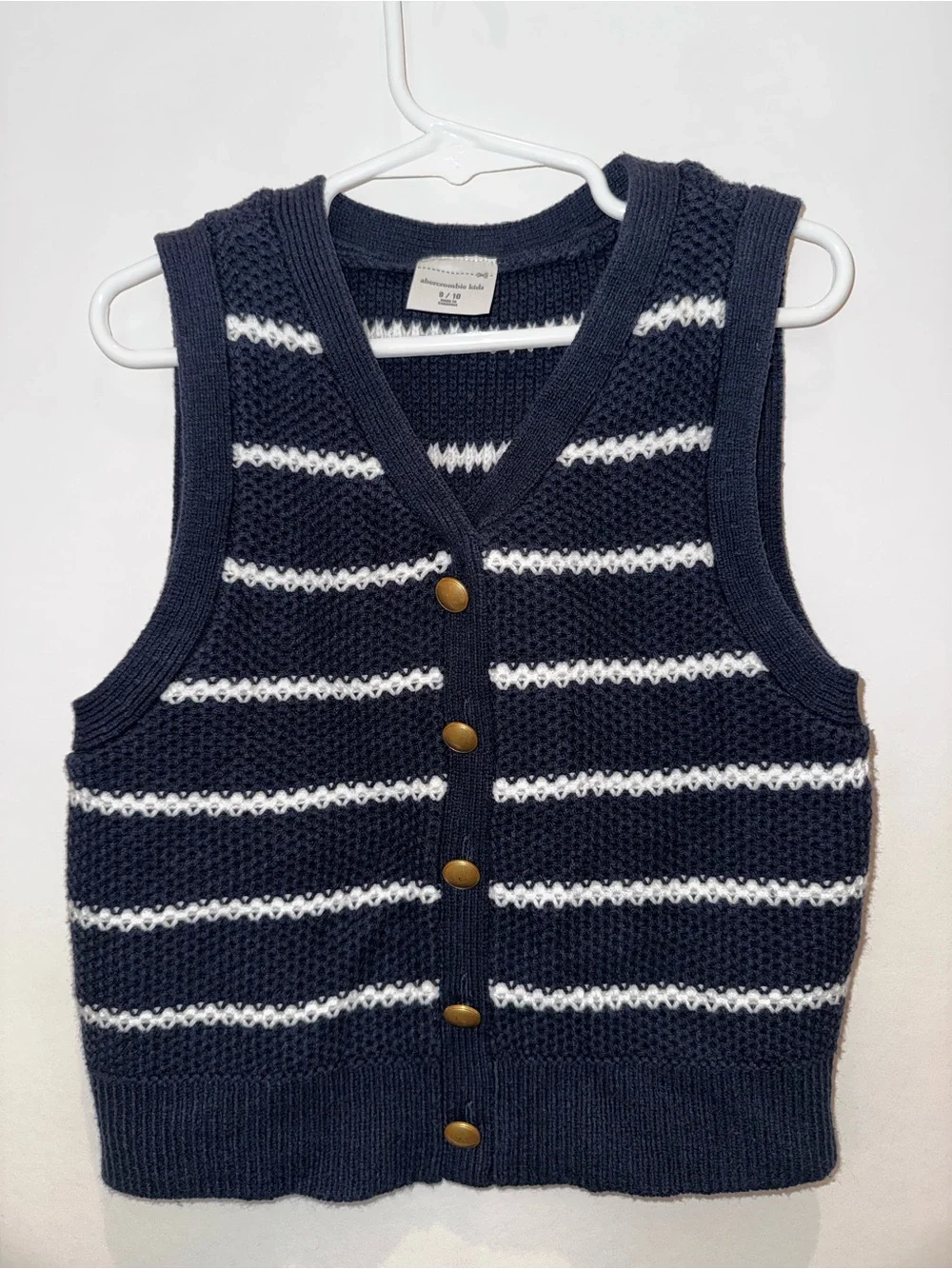 abercrombie kids Navy and White Striped Knit Vest & Skort